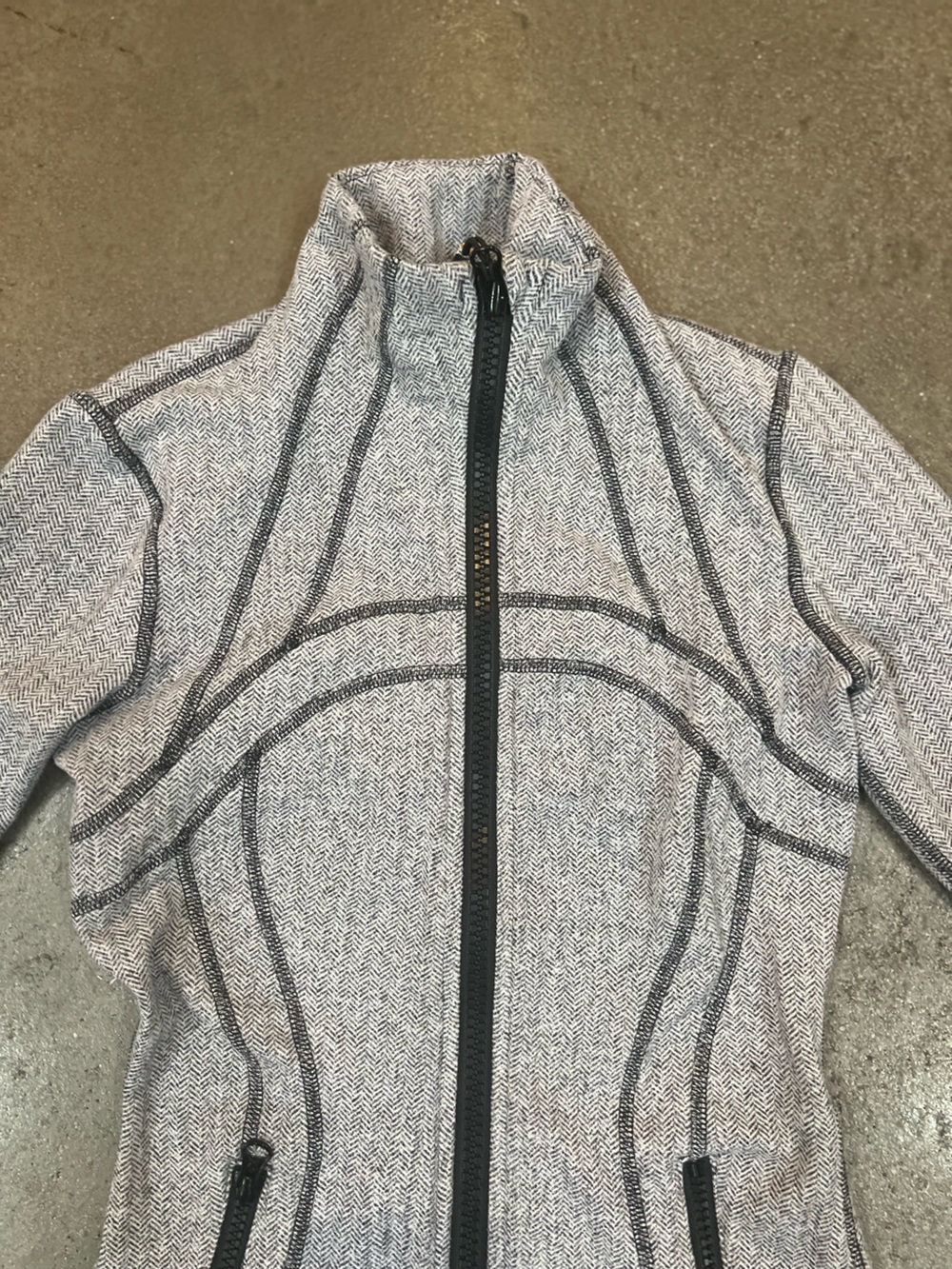 lululemon athletica Gray Herringbone Zip Jacket